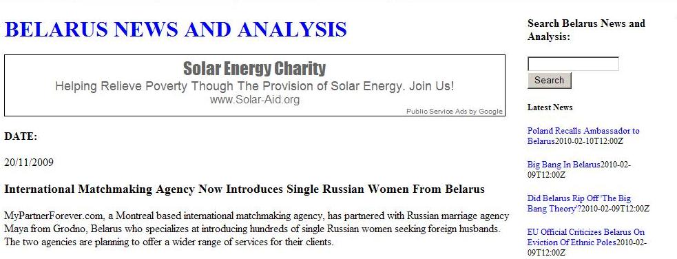 Matchmaking service and international dating website introducing Russian women, Ukrainian women and Belarusian women